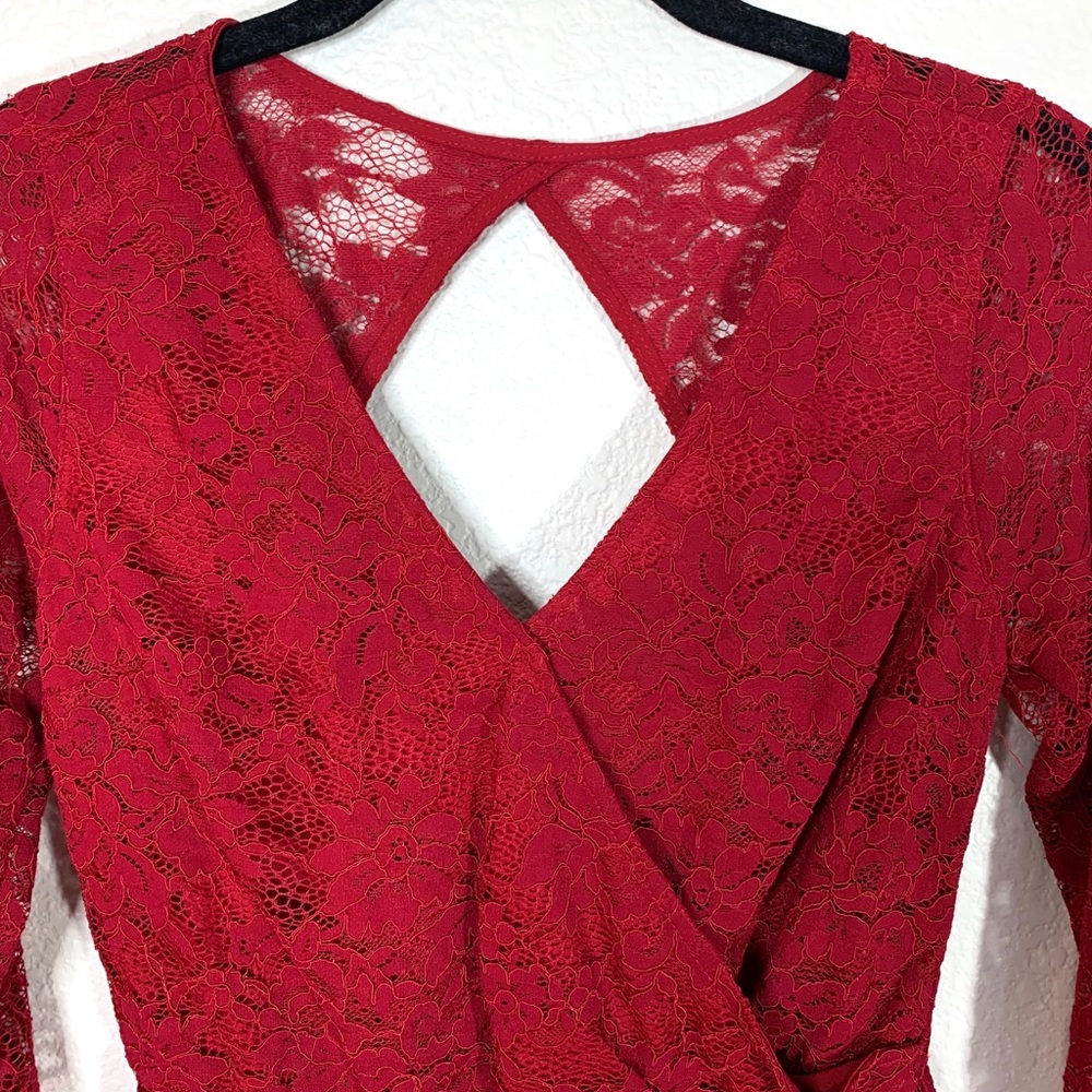 Abercrombie &Fitch Red Lace XXS Long Slee… - Picture 4 of 10